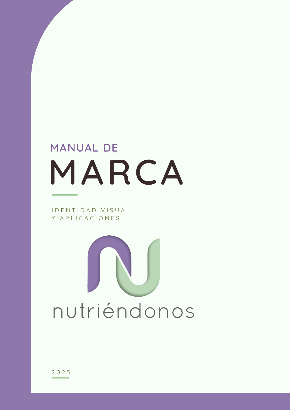 Portada del manual de marca de Nutriéndonos