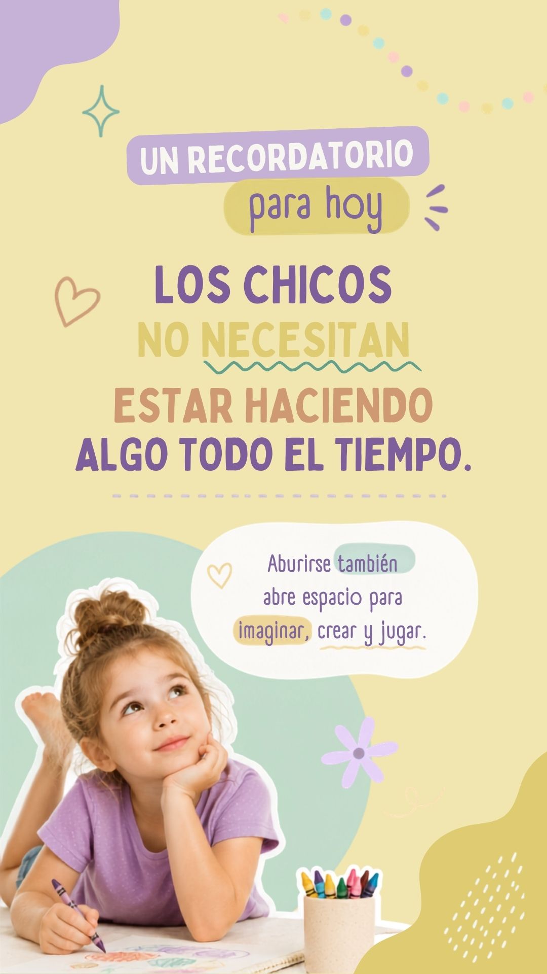 Historia de Vito Salud que recuerda que los chicos no necesitan estar haciendo algo todo el tiempo